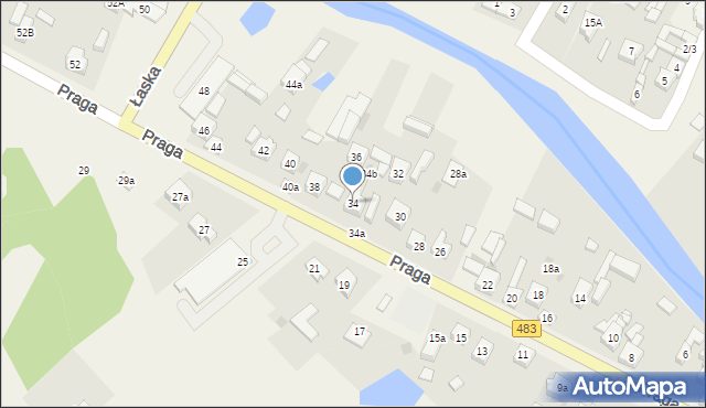 Szczerców, Praga, 34, mapa Szczerców