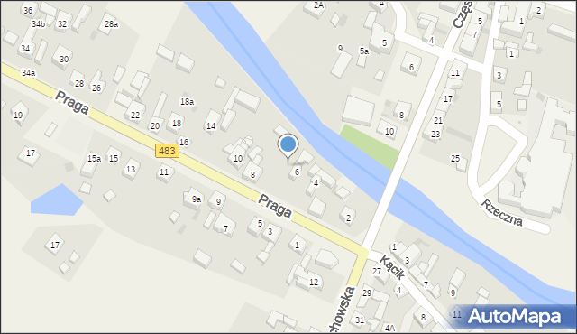 Szczerców, Praga, 6a, mapa Szczerców