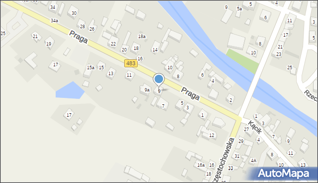 Szczerców, Praga, 9, mapa Szczerców