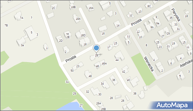 Szczęsne, Prosta, 19, mapa Szczęsne