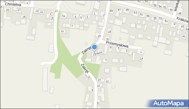 Tarnogóra, Przemysłowa, 13, mapa Tarnogóra