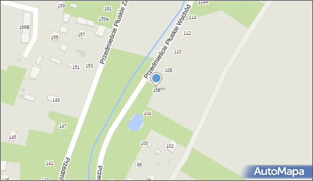 Tarnogród, Przedmieście Płuskie Wschód, 106, mapa Tarnogród