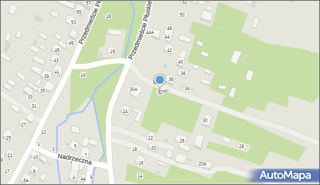 Tarnogród, Przedmieście Płuskie Wschód, 32, mapa Tarnogród