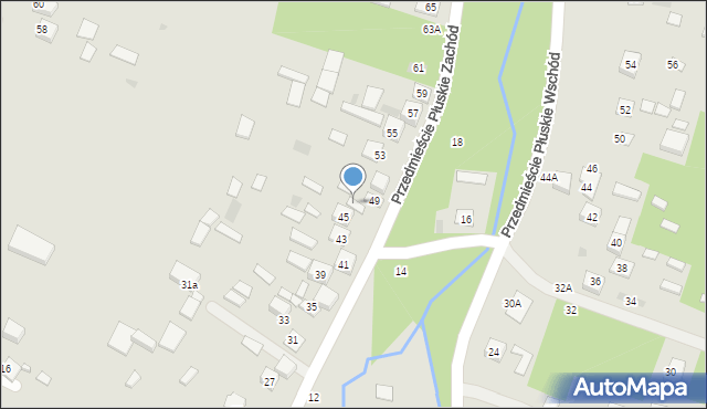 Tarnogród, Przedmieście Płuskie Zachód, 47, mapa Tarnogród