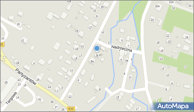 Tarnogród, Przedmieście Płuskie Zachód, 8, mapa Tarnogród