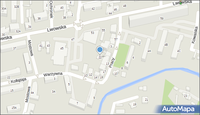 Tarnów, Pracy, 11, mapa Tarnów