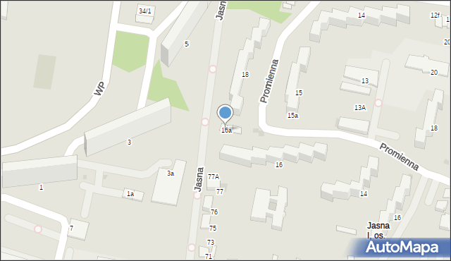 Tarnów, Promienna, 16a, mapa Tarnów