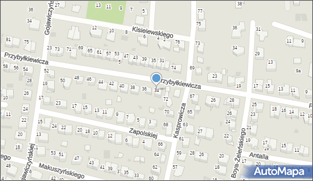 Tarnów, Przybyłkiewicza Ignacego, 34, mapa Tarnów