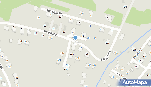 Tarnów, Przyjazna, 21, mapa Tarnów