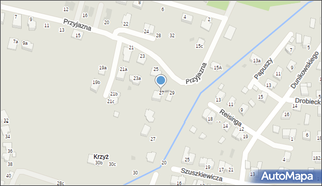 Tarnów, Przyjazna, 27, mapa Tarnów