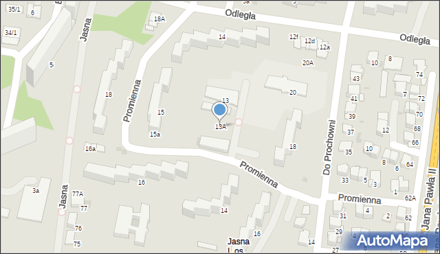 Tarnów, Promienna, 13A, mapa Tarnów