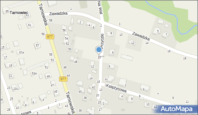 Tarnowiec, Przyczki, 10, mapa Tarnowiec