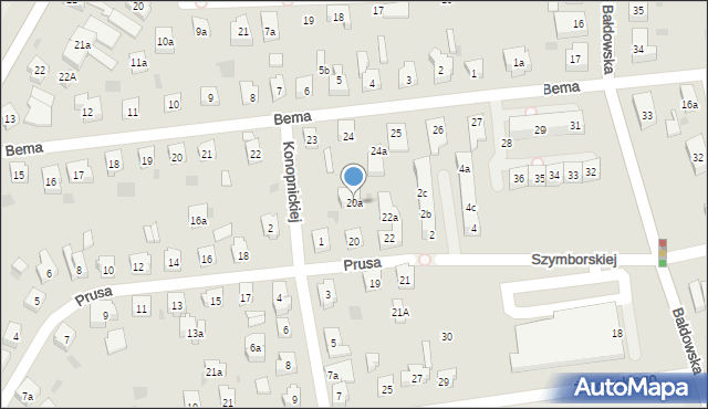 Tczew, Prusa Bolesława, 20a, mapa Tczew