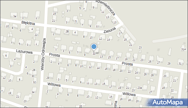 Tłuszcz, Prosta, 11, mapa Tłuszcz