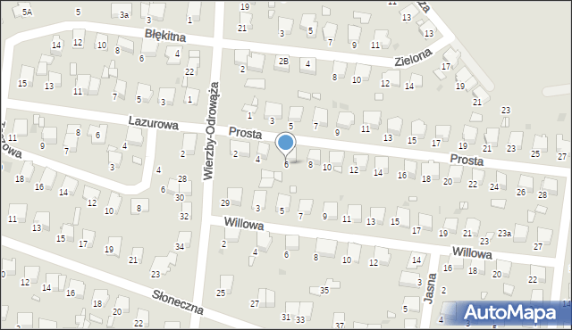 Tłuszcz, Prosta, 6, mapa Tłuszcz