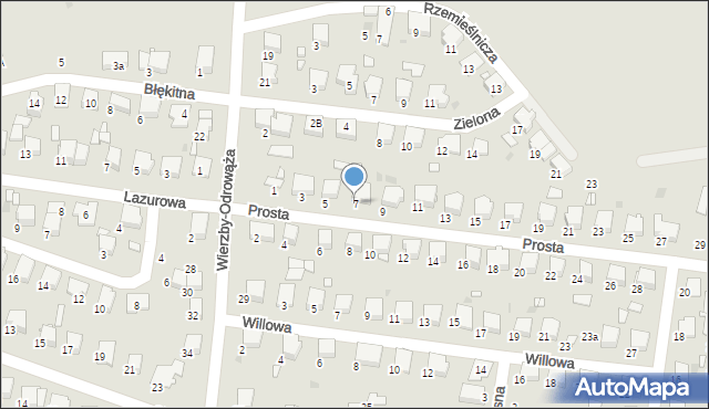 Tłuszcz, Prosta, 7, mapa Tłuszcz