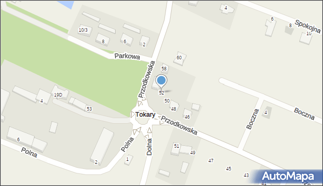 Tokary, Przodkowska, 52, mapa Tokary