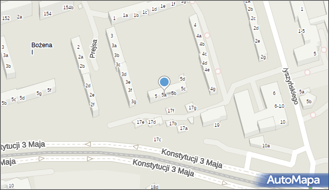 Toruń, Prejsa Juliana, 5a, mapa Torunia