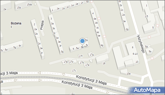 Toruń, Prejsa Juliana, 5b, mapa Torunia