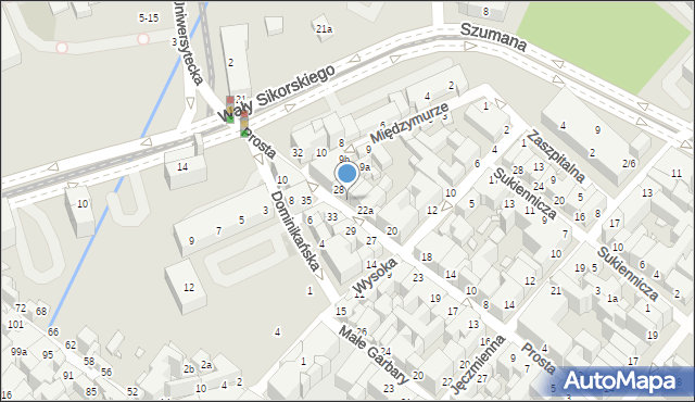 Toruń, Prosta, 26, mapa Torunia