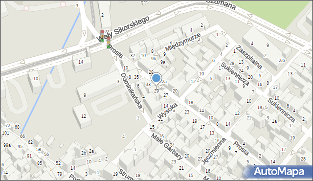 Toruń, Prosta, 29, mapa Torunia