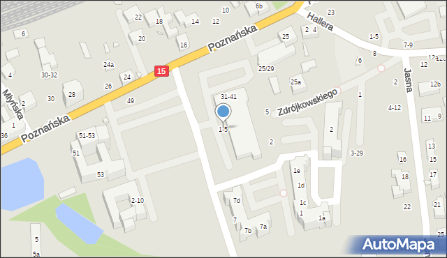 Toruń, Prüfferów Jana i Marii, 1-5, mapa Torunia