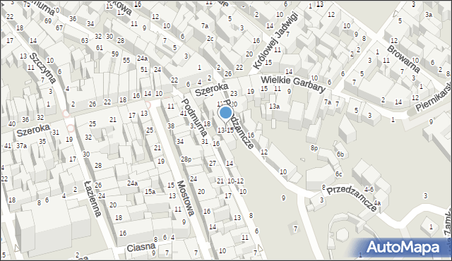 Toruń, Przedzamcze, 13-15, mapa Torunia