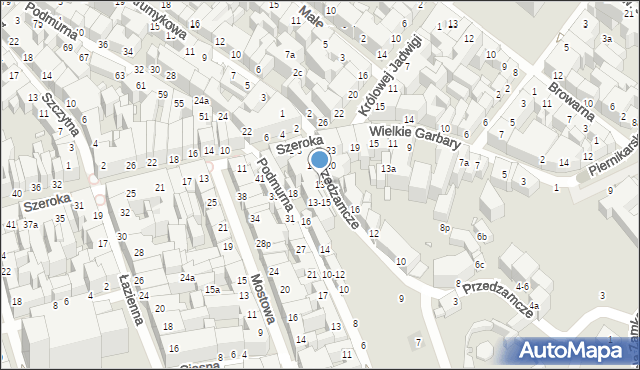 Toruń, Przedzamcze, 13, mapa Torunia