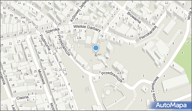 Toruń, Przedzamcze, 8p, mapa Torunia