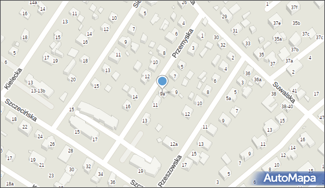 Toruń, Przemyska, 9a, mapa Torunia