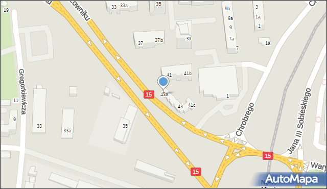 Toruń, Przy Kaszowniku, 43a, mapa Torunia