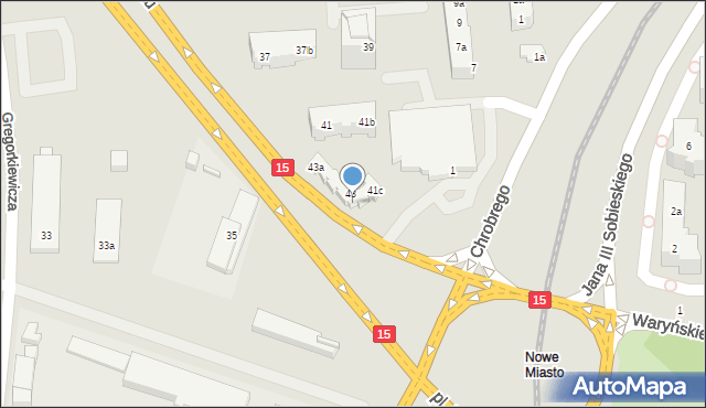 Toruń, Przy Kaszowniku, 43e, mapa Torunia