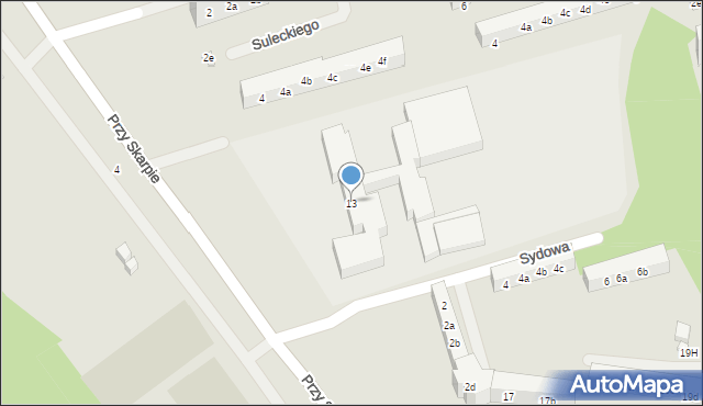 Toruń, Przy Skarpie, 13, mapa Torunia