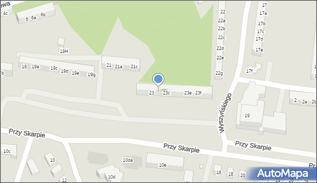 Toruń, Przy Skarpie, 23b, mapa Torunia