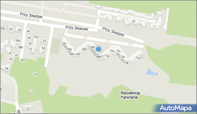 Toruń, Przy Skarpie, 68h, mapa Torunia