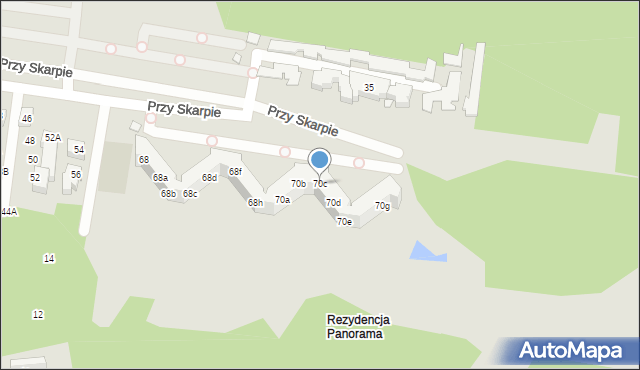 Toruń, Przy Skarpie, 70c, mapa Torunia