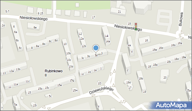 Toruń, Przybyłów Janiny i Eugeniusza, 3a, mapa Torunia