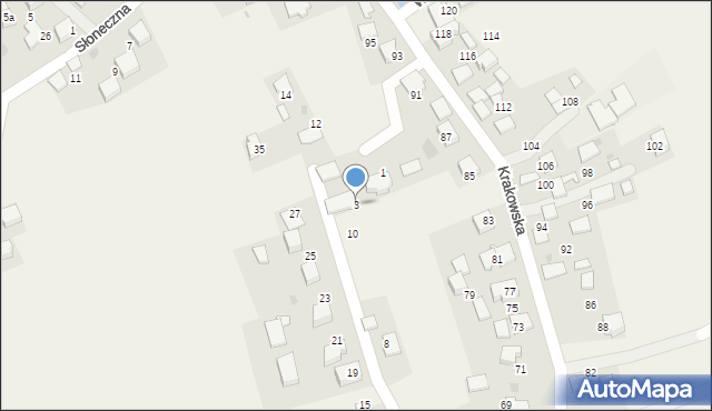 Trojanowice, Prywatna, 3, mapa Trojanowice