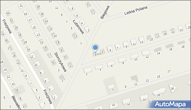 Trzaskowo, Przy Puszczy, 1, mapa Trzaskowo