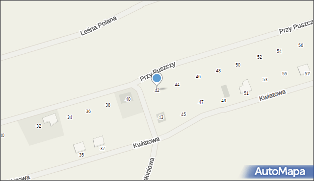 Trzaskowo, Przy Puszczy, 42, mapa Trzaskowo