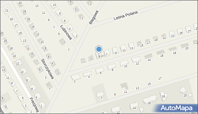 Trzaskowo, Przy Puszczy, 5, mapa Trzaskowo