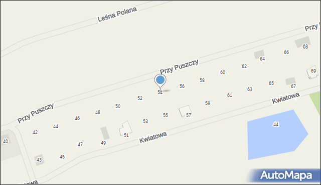 Trzaskowo, Przy Puszczy, 54, mapa Trzaskowo