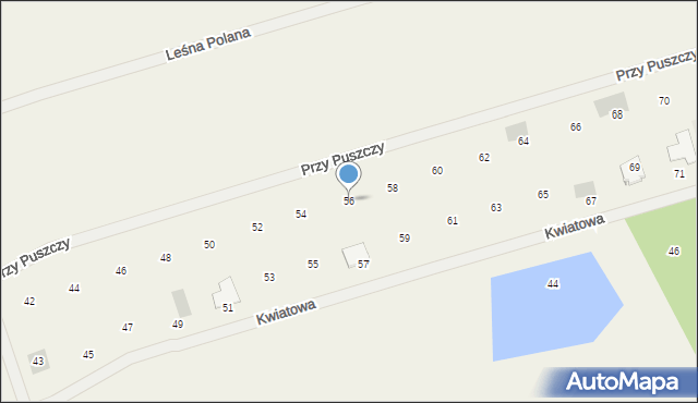 Trzaskowo, Przy Puszczy, 56, mapa Trzaskowo