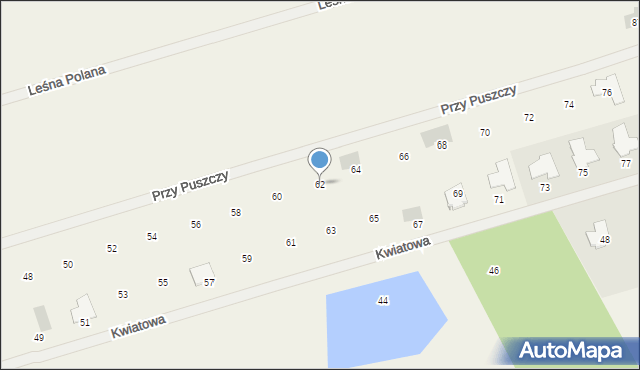 Trzaskowo, Przy Puszczy, 62, mapa Trzaskowo