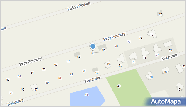 Trzaskowo, Przy Puszczy, 66, mapa Trzaskowo