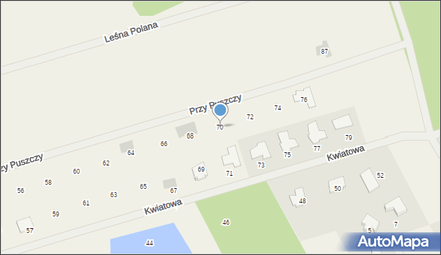 Trzaskowo, Przy Puszczy, 70, mapa Trzaskowo