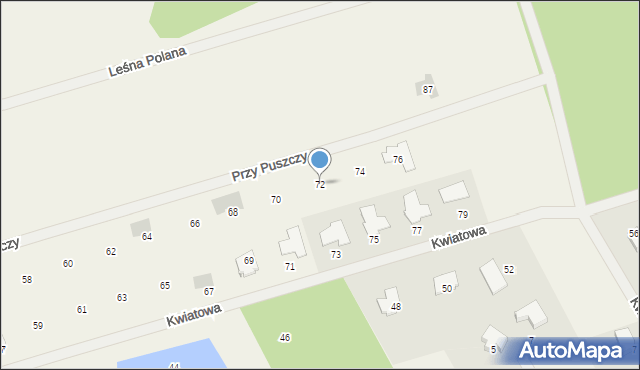 Trzaskowo, Przy Puszczy, 72, mapa Trzaskowo