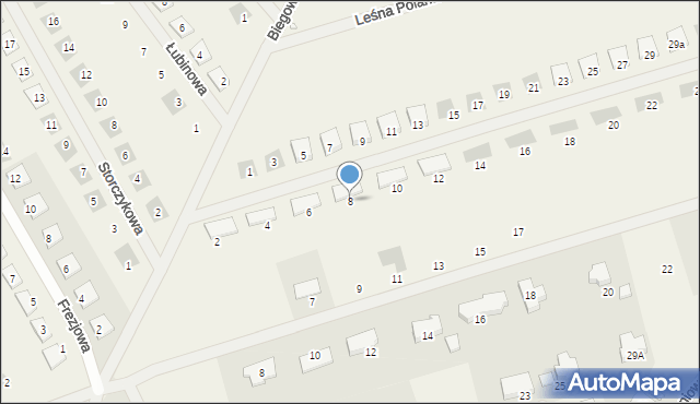 Trzaskowo, Przy Puszczy, 8, mapa Trzaskowo