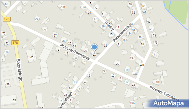 Trzcianka, Przerwy-Tetmajera Kazimierza, 21, mapa Trzcianka