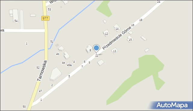 Tuchów, Przedmieście Górne, 11, mapa Tuchów
